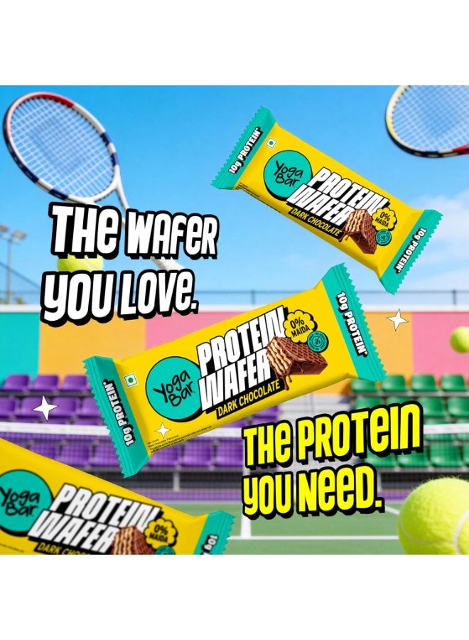 Yogabar 10g Protein Wafer Bars | Dark Chocolate Flavor | Crunchy High-Protein Snack | Source of Protein & Fiber | 0% Maida | Made with Millets | 40g Each | Pack of 1*10 - Image 3