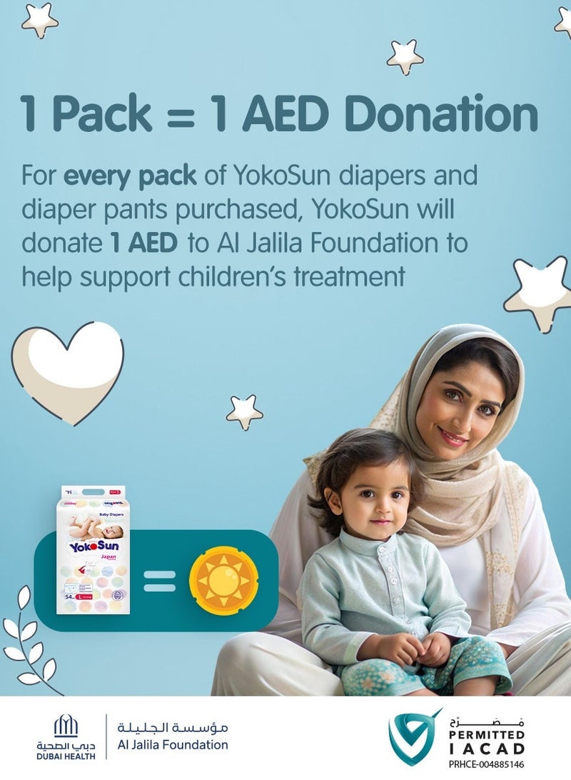 YokoSun Baby Diapers, Size 3 / M (5-10 kg), 62 pcs – Ultra-Soft, Hypoallergenic Nappies, Japanese Technology for Baby Skin Care, Leakproof with 12-Hour Dryness Protection - Image 2