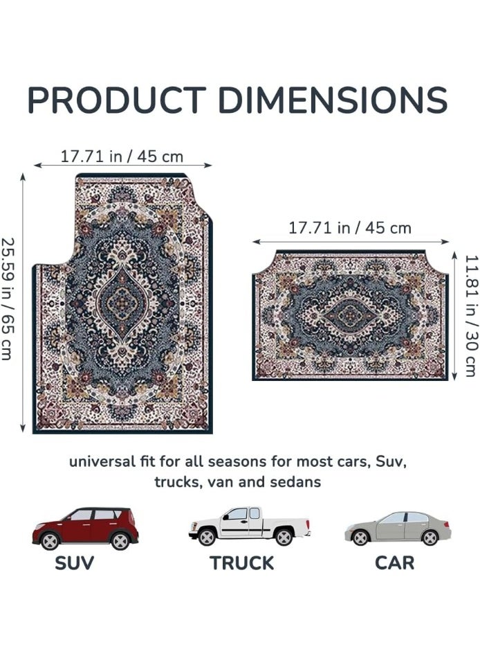 YelaJoy Car Floor Mat 4 Piece Set - Scratch-Proof Car Interior Protection with Universal Fit, Easy Maintenance and Spill Resistant, Compatible with Most Vehicles Front 65 x 45 cm Rear 30 x 45 cm (Blue) - Image 2