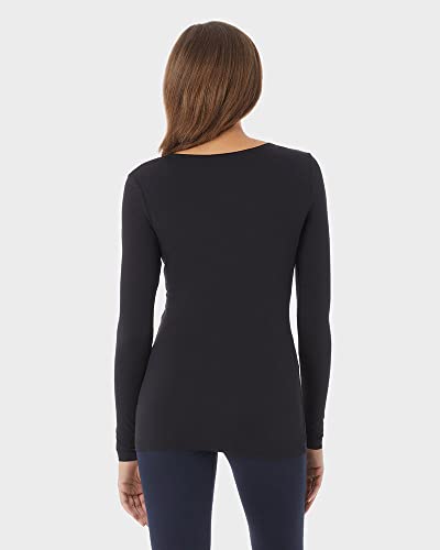 32 Degrees Women's 2 Pack Ultra Lightweight Thermal Long Sleeve Baselayer Shirt | Scoop Neck Top, Black/Black, X-Large - Image 4