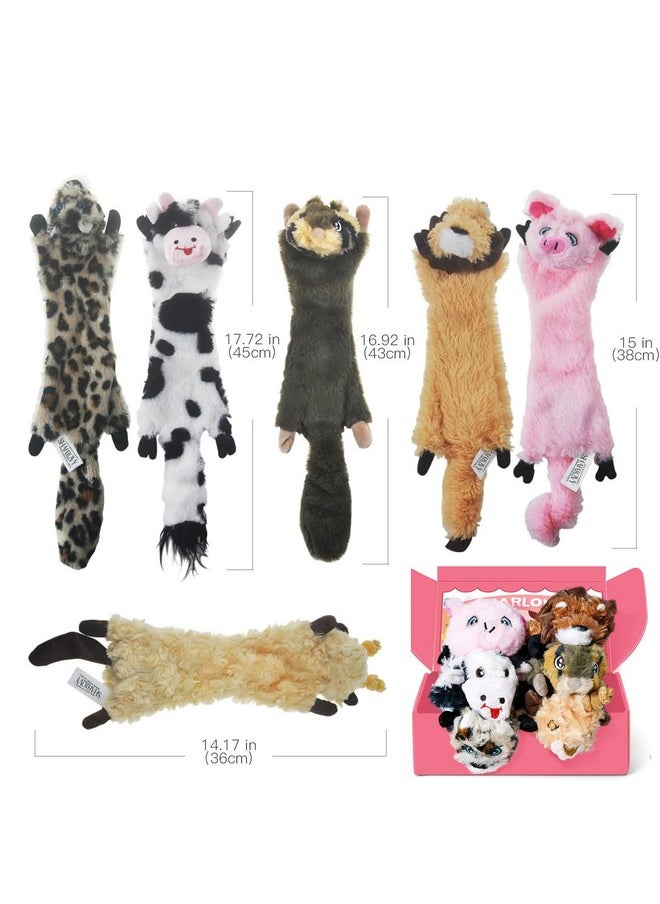 SHARLOVY - Dog Squeaky Toys No Stuffing 6 Pack Dog Toys Crinkle Dog Toys For Small Dogs Durable Dog Chew Toys Plush Cute Animals Natural Puppy Toys For Teething Pet Toys Squeak - Image 1