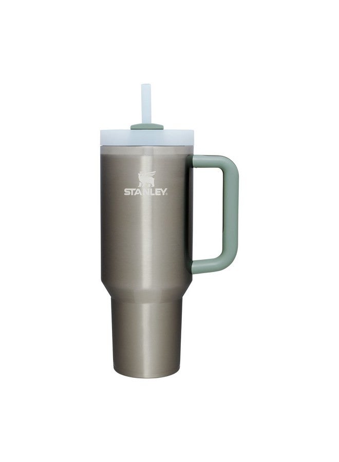 Stanley Stanley Quencher H2.0 Tumbler with Handle and Straw 40 oz | Flowstate 3-Position Lid | Cup Holder Compatible for Travel | Insulated Stainless Steel Cup | BPA-Free | Stainless Steel Shale  - Image 1
