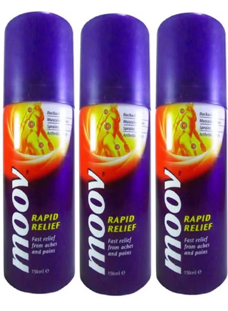 Moov 3 Pices of  Rapid Pain Relief Spray 3X150ml - Image 1