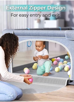 RuiHhome Packable Portable Sturdy Extra Large Baby Safety Activity Center Playard With Gate And Anti-Slip Base, 150 X 180 CM  - Image 2