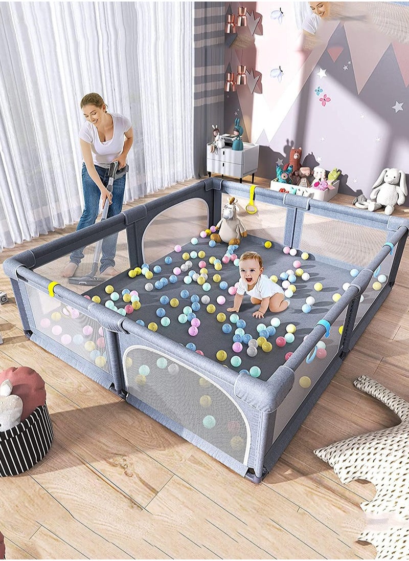 RuiHhome Playpen fance For Toddlers, Extra Large Baby Playard with Gate, 150 x 180 cm Infant Safety Activity Center, Sturdy Playpen with Anti-Slip Base, Children's Fences Packable & Portable  - Image 3