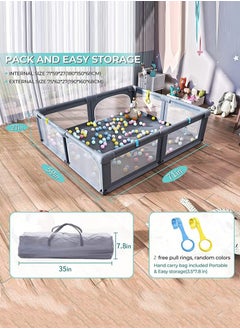 RuiHhome Packable Portable Sturdy Extra Large Baby Safety Activity Center Playard With Gate And Anti-Slip Base, 150 X 180 CM  - Image 5