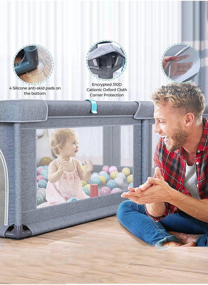RuiHhome Playpen fance For Toddlers, Extra Large Baby Playard with Gate, 150 x 180 cm Infant Safety Activity Center, Sturdy Playpen with Anti-Slip Base, Children's Fences Packable & Portable  - Image 4