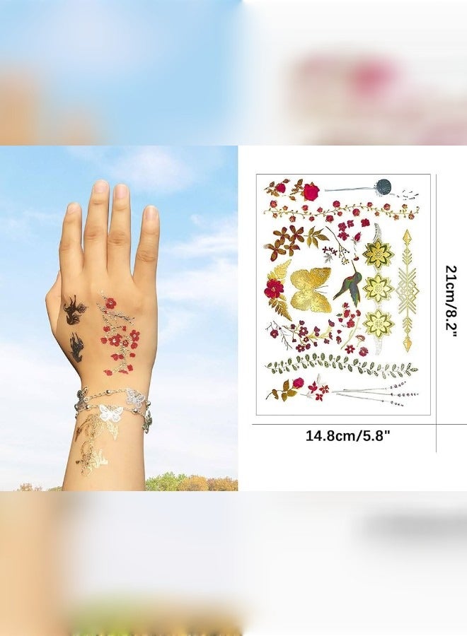 Beautifully Designed Tattoo Sticker Of Flower Gold For Hand And Body  - Image 1
