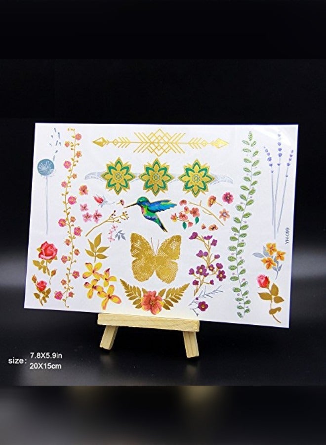 Beautifully Designed Tattoo Sticker Of Flower Gold For Hand And Body  - Image 2