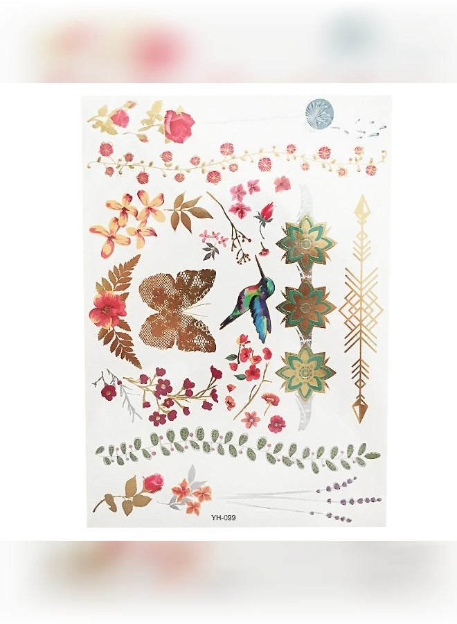 Beautifully Designed Tattoo Sticker Of Flower Gold For Hand And Body  - Image 3
