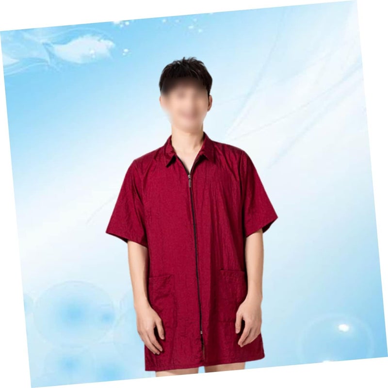 DOITOOL 2pcs Hair Dye Short Sleeve Work Clothes Women Men Grooming Smocks Soft -down Collar Practical Pockets - Image 2