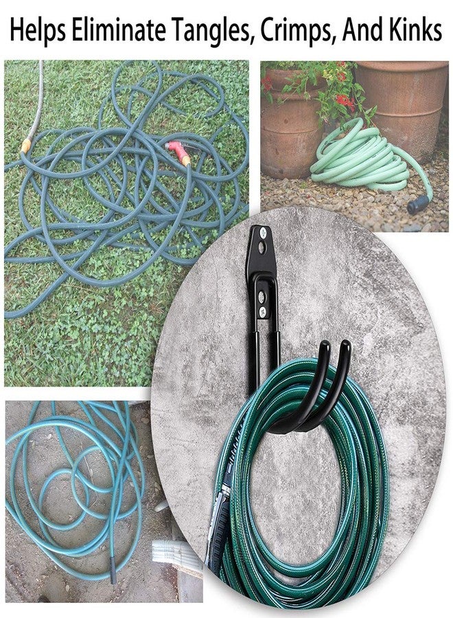 JUXYES Heavy Duty Wall Mounted Garden Pipe Reel Holder - Car and Cord Hanger, Pipe Reel Holder with Screws & Expansion Bolt (Black) - Image 5