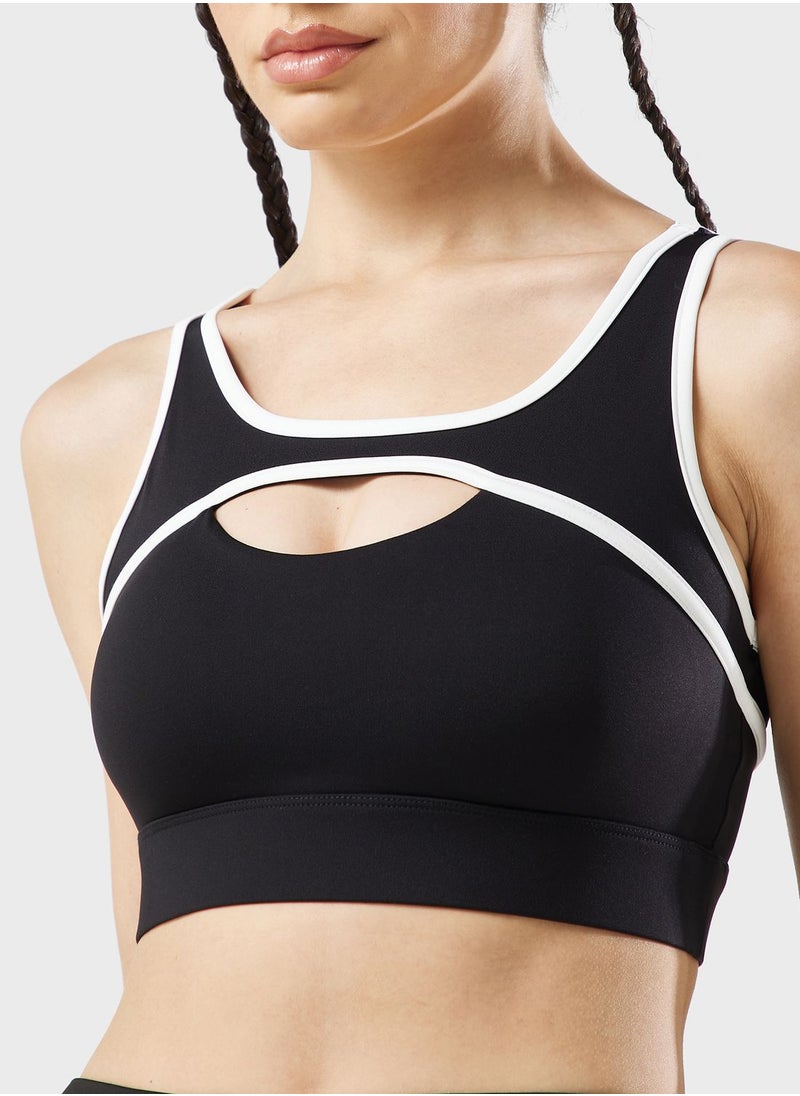 FRWD - Contrast Hem Cutout Detail Sports Bra - Image 1