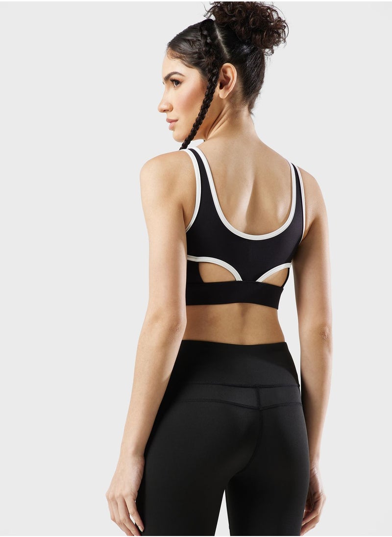 FRWD - Contrast Hem Cutout Detail Sports Bra - Image 1