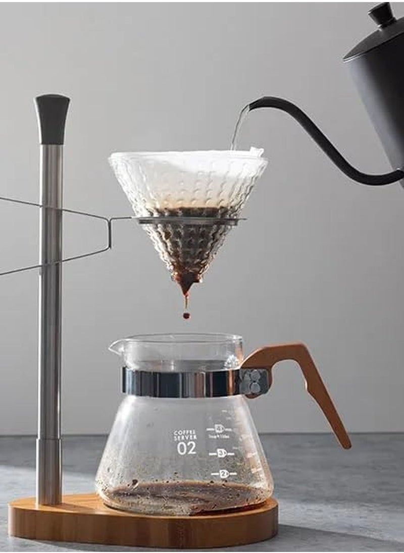 Generic V60 Adjustable Coffee Filter Funnel Holder - Coffee Maker Holder - Pour Over Coffee Filter Holder with Adjustable Wooden Base Suitable for Pour Over Drip Coffee  - Image 5