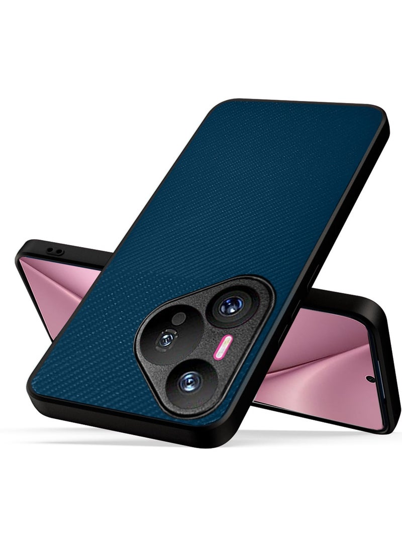 Wtech Silicone Hard Back Fabric Texture Side TPU Case Cover For Huawei Pura 70 5G 2024 Navy Blue - Image 2