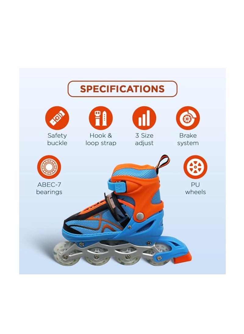 ENDLESS  EL1027 Inline Adjustable Skates Medium Size 34 EUR (UK 1.5) - 38 EUR (UK 5) for 6 to 12 Years |Aluminium Chassis and 70 mm PU Wheels | All Wheels Flash, ABEC 7 Bearings  - Image 3