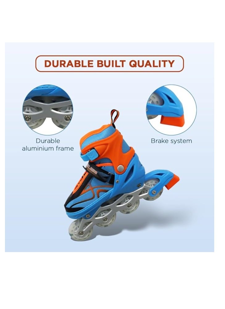 ENDLESS  EL1027 Inline Adjustable Skates Medium Size 34 EUR (UK 1.5) - 38 EUR (UK 5) for 6 to 12 Years |Aluminium Chassis and 70 mm PU Wheels | All Wheels Flash, ABEC 7 Bearings  - Image 4