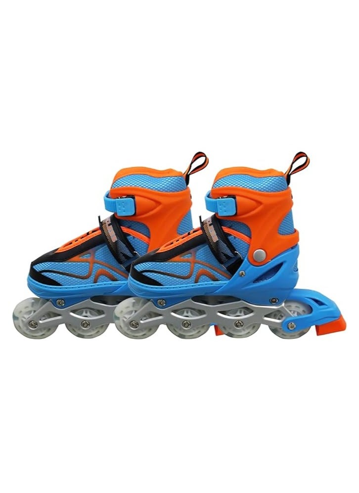 ENDLESS  EL1027 Inline Adjustable Skates Medium Size 34 EUR (UK 1.5) - 38 EUR (UK 5) for 6 to 12 Years |Aluminium Chassis and 70 mm PU Wheels | All Wheels Flash, ABEC 7 Bearings  - Image 1