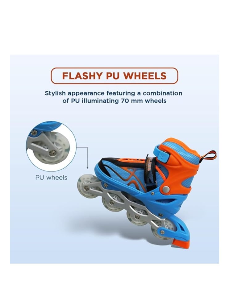 ENDLESS  EL1027 Inline Adjustable Skates Medium Size 34 EUR (UK 1.5) - 38 EUR (UK 5) for 6 to 12 Years |Aluminium Chassis and 70 mm PU Wheels | All Wheels Flash, ABEC 7 Bearings  - Image 5