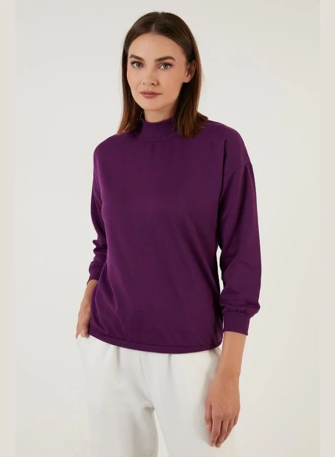 ليلا ليلا سويت شيرت قطن بياقة واقفة نسائي