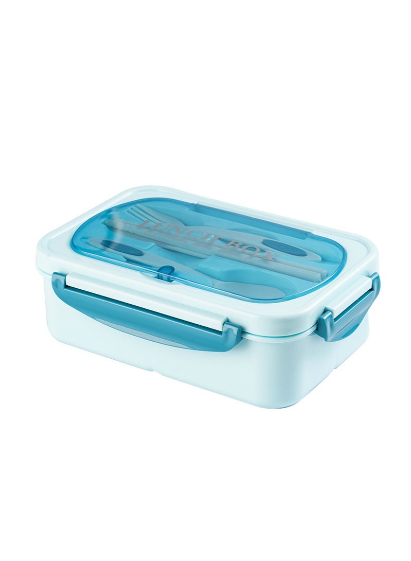 أروى بينتو مربع المحمولة الغداء مربع مانعة للتسرب سلطة الغداء الحاويات مع ملعقة ، الأزرق - Image 1