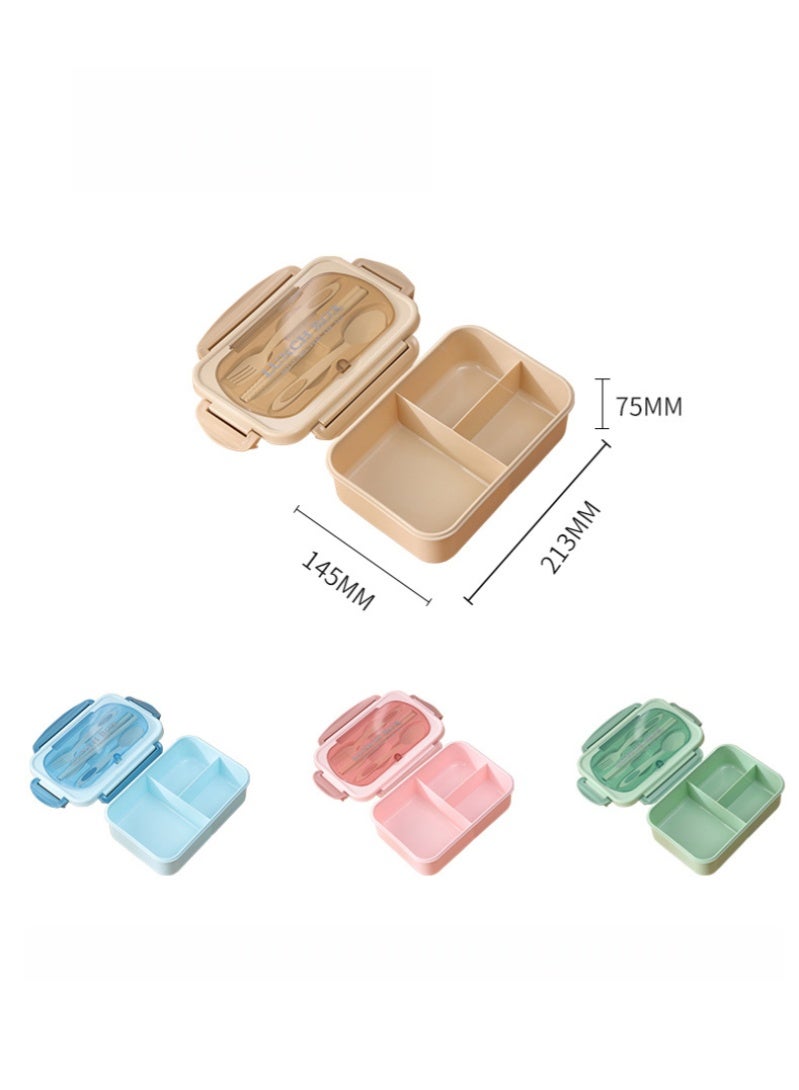 أروى بينتو مربع المحمولة الغداء مربع مانعة للتسرب سلطة الغداء الحاويات مع ملعقة ، الأزرق - Image 3