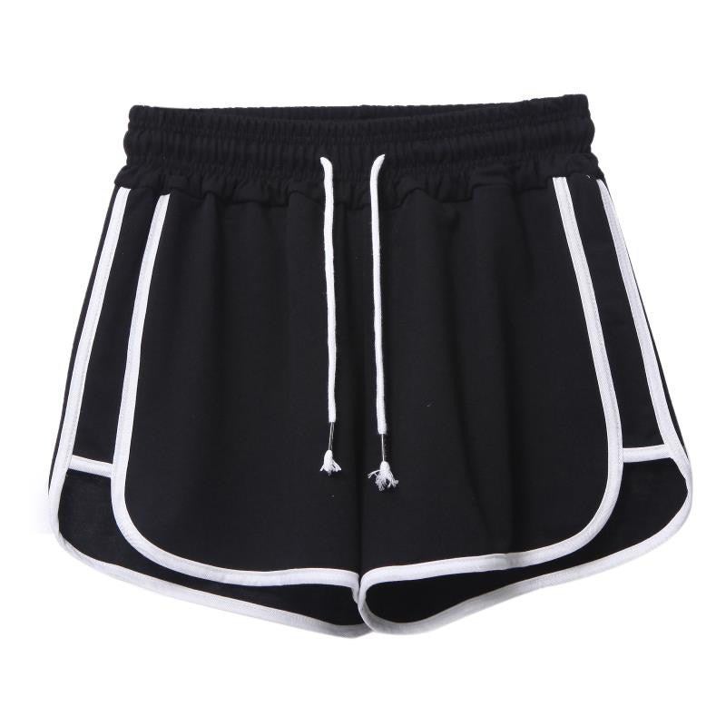 Summer Quick-drying Girls Casual Sports Shorts Outer-wear Yoga Womens plus size Loose Fitness Running Hot Pants Wide-leg Pants black  - Image 1