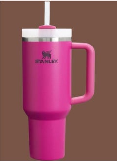 H2.0 Tumbler with Handle & Straw 40oz – Twist-On 3-Way Lid – Cupholder Compatible for Travel – Insulated Stainless Steel Cup – BPA-Free – Fuchsia