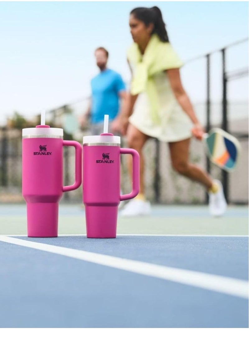 Stanley - H2.0 Tumbler with Handle & Straw 40oz – Twist-On 3-Way Lid – Cupholder Compatible for Travel – Insulated Stainless Steel Cup – BPA-Free – Fuchsia - Image 1