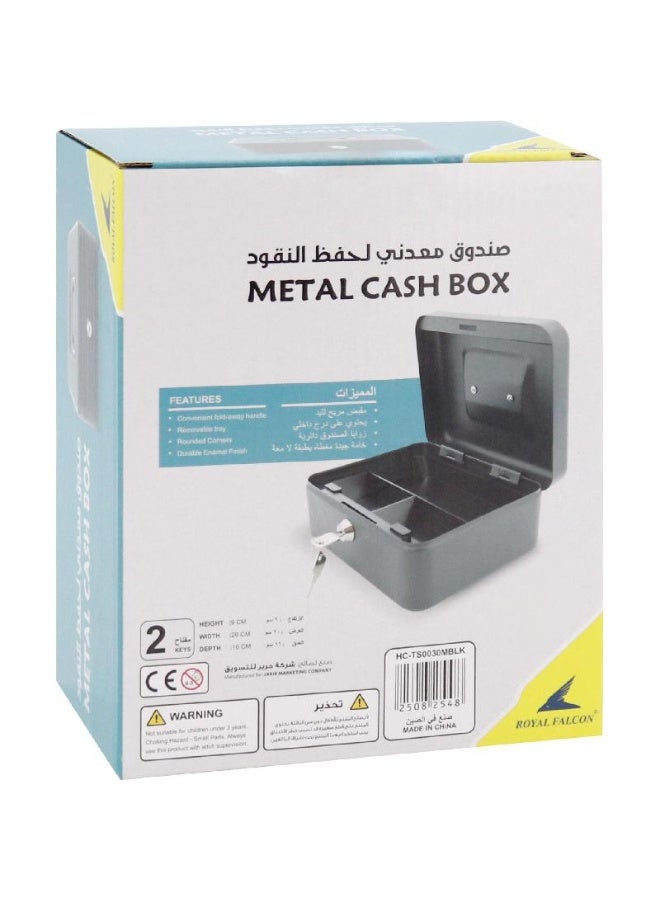 Royal Falcon Royal Falcon Cash Box Key Lock 8" Metal Matte Black - Image 3