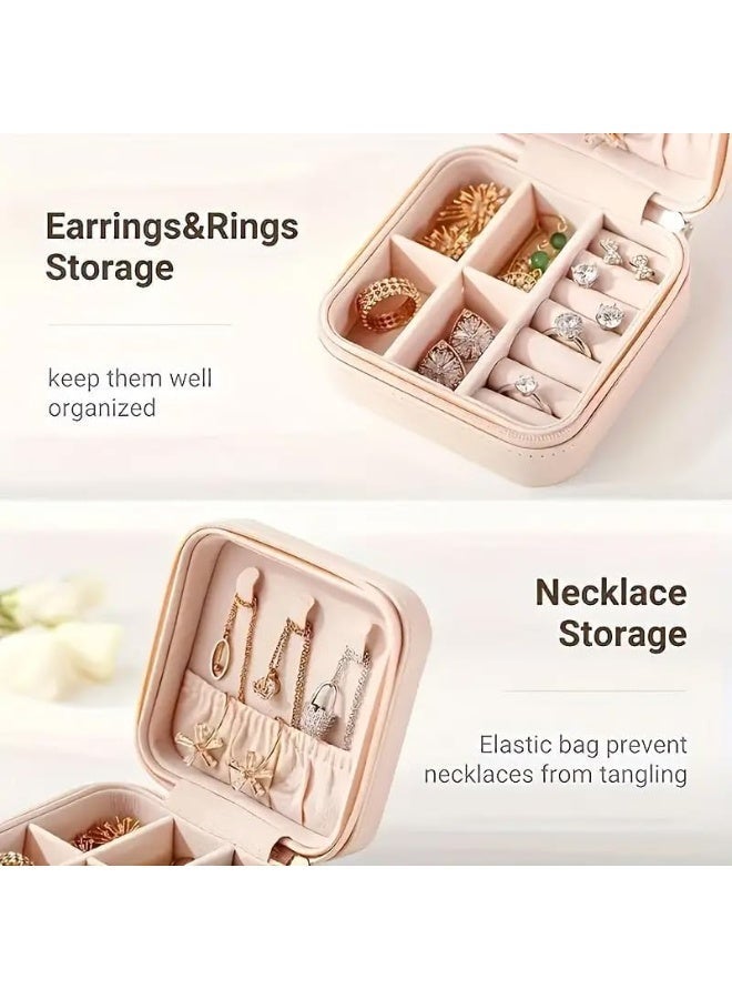 MXM Mini Jewelry Box, Portable Travel Leather Case Organizer for Ring, Pendant, Earring, Necklace, Bracelet Storage (2Pack-Multi, Small) - Image 5