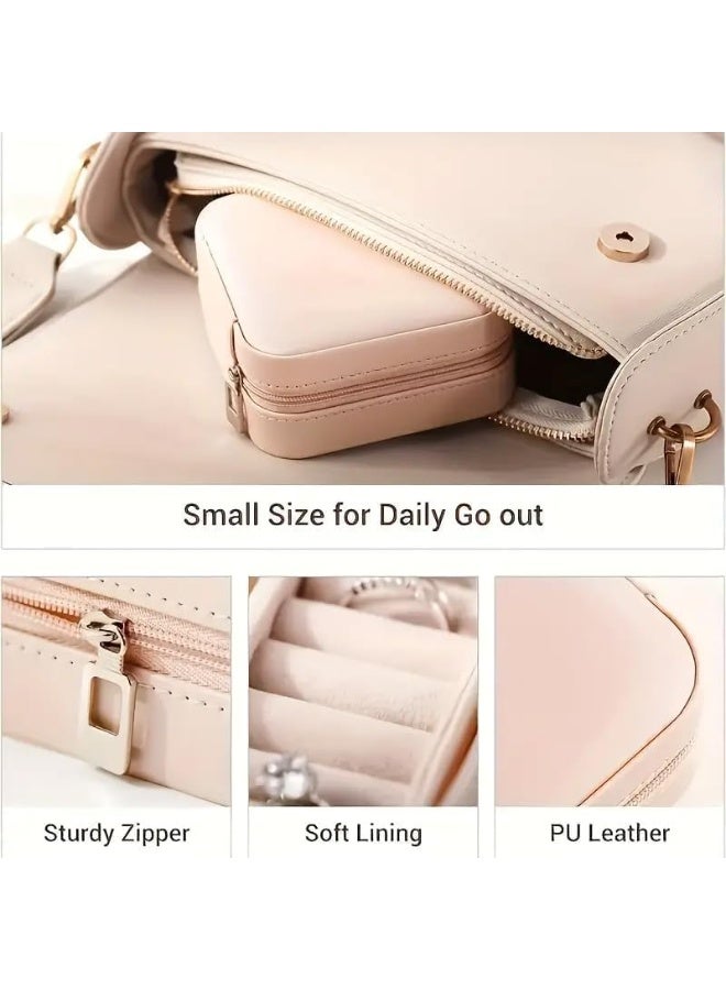 MXM Mini Jewelry Box, Portable Travel Leather Case Organizer for Ring, Pendant, Earring, Necklace, Bracelet Storage (2Pack-Multi, Small) - Image 3