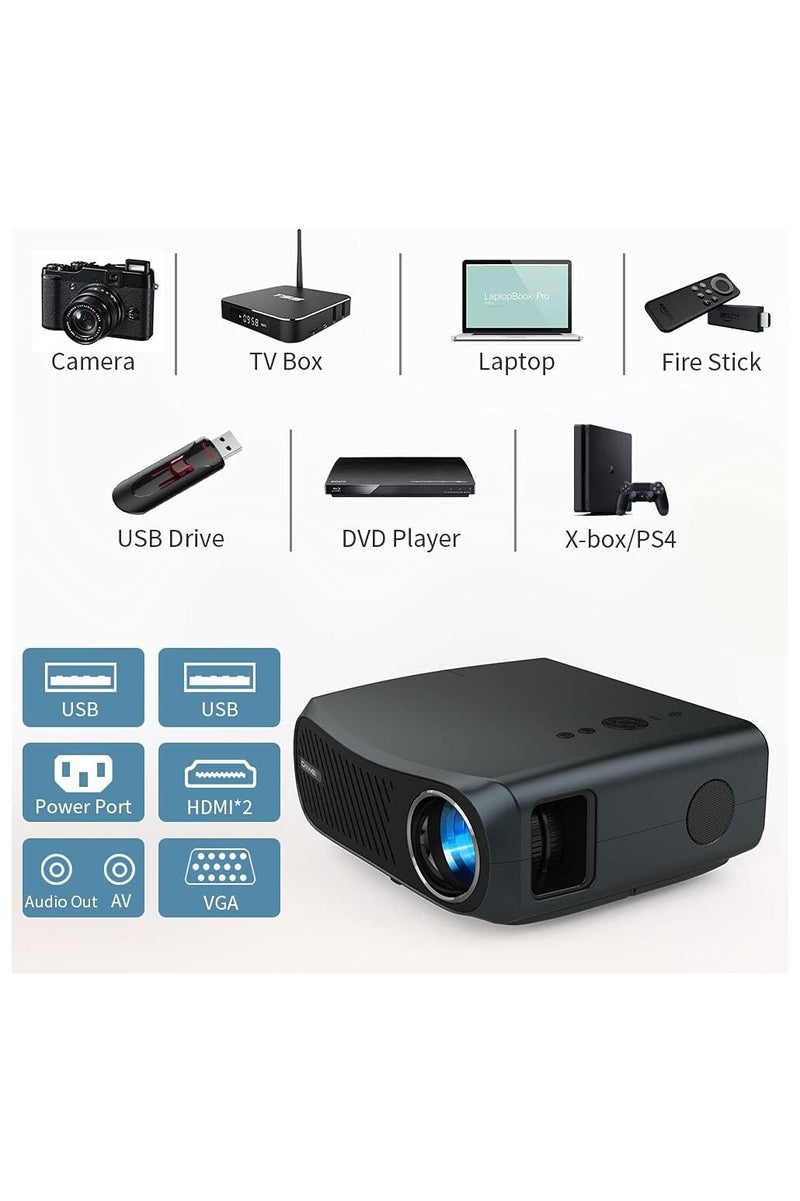 جهاز عرض ذكي محمول بدقة عالية مع واي فاي وبلوتوث، نظام أندرويد مدمج لتشغيل المحتوى، شاشة كبيرة للمنزل أو الأماكن المفتوحة، أسود - Image 2