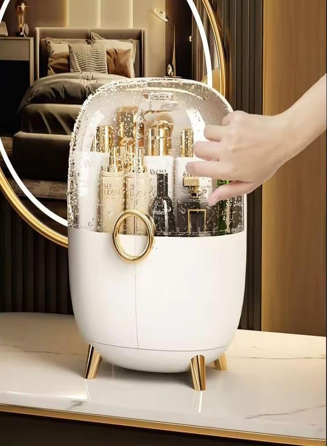 Azelf Light Luxury Cream Style Desktop Storage Box Large Capacity Dustproof Lipstick Storage Rack Transparent Drawer Rack with Lid - Image 4