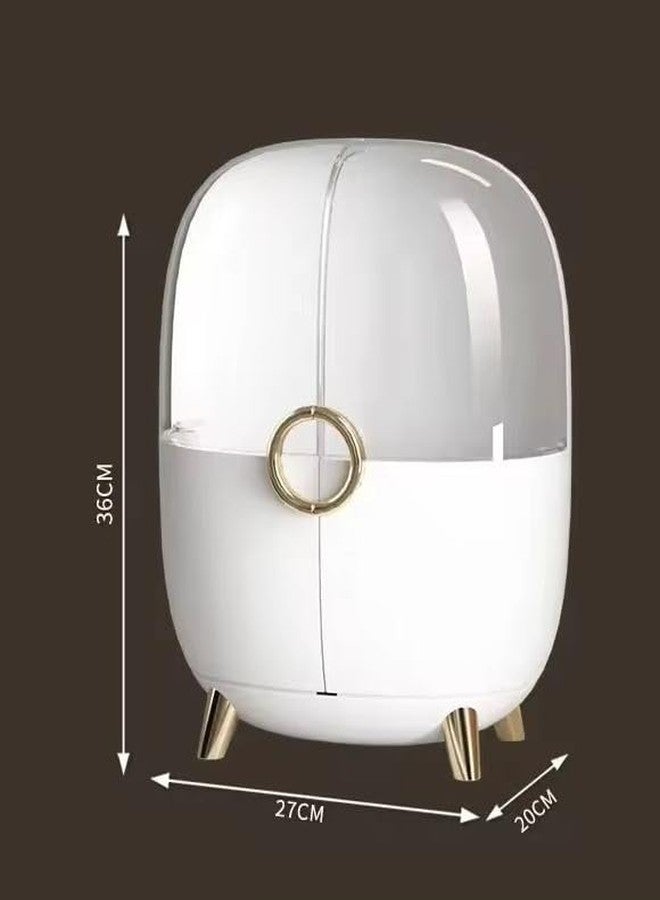 Azelf Light Luxury Cream Style Desktop Storage Box Large Capacity Dustproof Lipstick Storage Rack Transparent Drawer Rack with Lid - Image 2