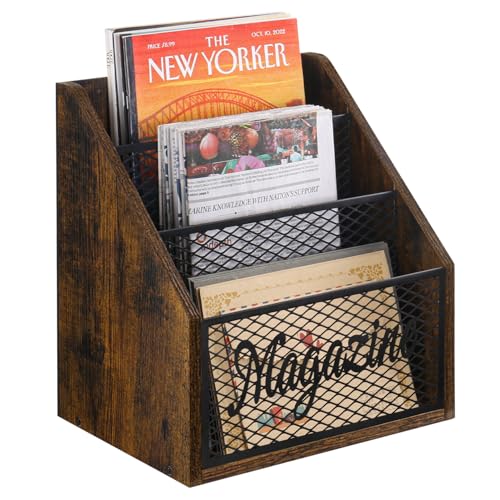 YINMIT Magazine Holder, Stepped 3 Tier Magazine Rack Floor, Magazine Storage Basket, Folder Organizer Bin for Magazines,Books,Newspapers,Tablets - Image 1