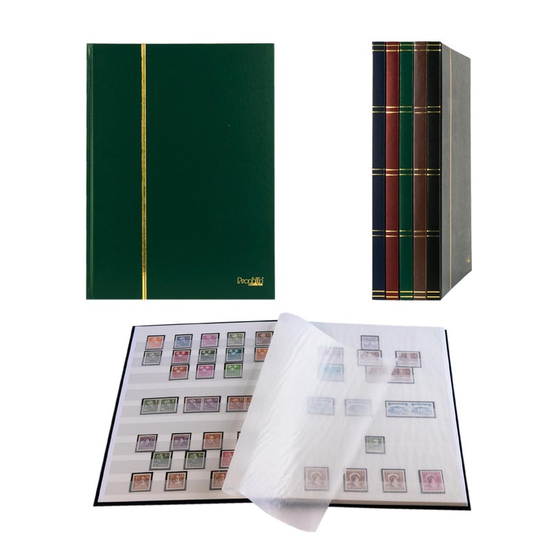 Prophila Collection Prophila Stamp Album New 16 White Sides Green Cover - Image 2