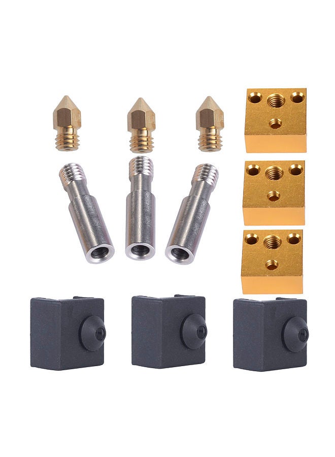 3D Printer Parts Heatbreak Throat + Silicone Sock + Heater Block + MK8 Nozzle Set Compatible with CR10/ender3 Series 3D Printers  - Image 1