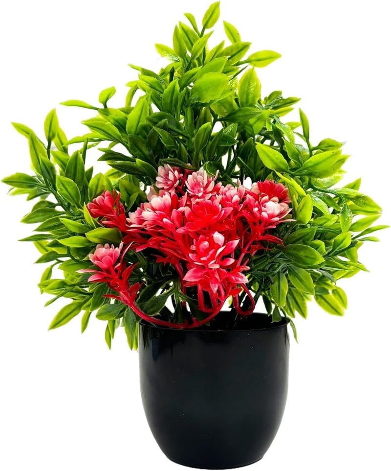 Dekorly Artificial Potted Plants, Artificial Plastic Eucalyptus Plants Small Indoor Potted Houseplants, Small Faux Plants for Home Decor Bathroom Office Farmhouse (Black-Roundpot) - Image 5