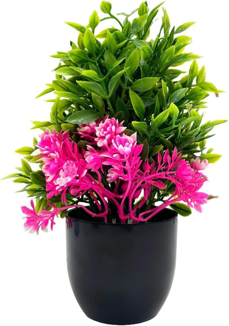 Dekorly Artificial Potted Plants, Artificial Plastic Eucalyptus Plants Small Indoor Potted Houseplants, Small Faux Plants for Home Decor Bathroom Office Farmhouse (Black-Roundpot) - Image 3