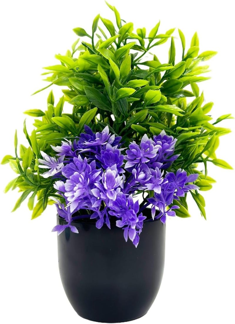 Dekorly Artificial Potted Plants, Artificial Plastic Eucalyptus Plants Small Indoor Potted Houseplants, Small Faux Plants for Home Decor Bathroom Office Farmhouse (Black-Roundpot) - Image 4