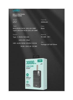 LANEX Multi Protocol Power Bank 30000mAh 22.5W+PD20W  - Image 3