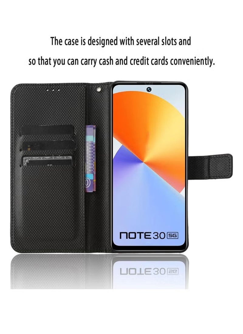 X-level - Infinix Note 30 5G/X6711 Phone Case Cover With Full Body Camera Len Protector PU Leather Wallet Card Holder Shockproof Protective Back Cover With Release Hand Phone Holder Daily Video Kickstand - Image 1
