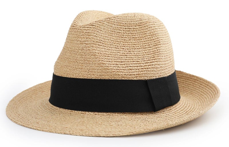 Pro Celia Raffia Straw Fedora Hat for Women and Men, Summer Beach Sun Protection, Packable Adjustable Design (US, Alpha, Medium, Beige-6cm Brim) - Image 2