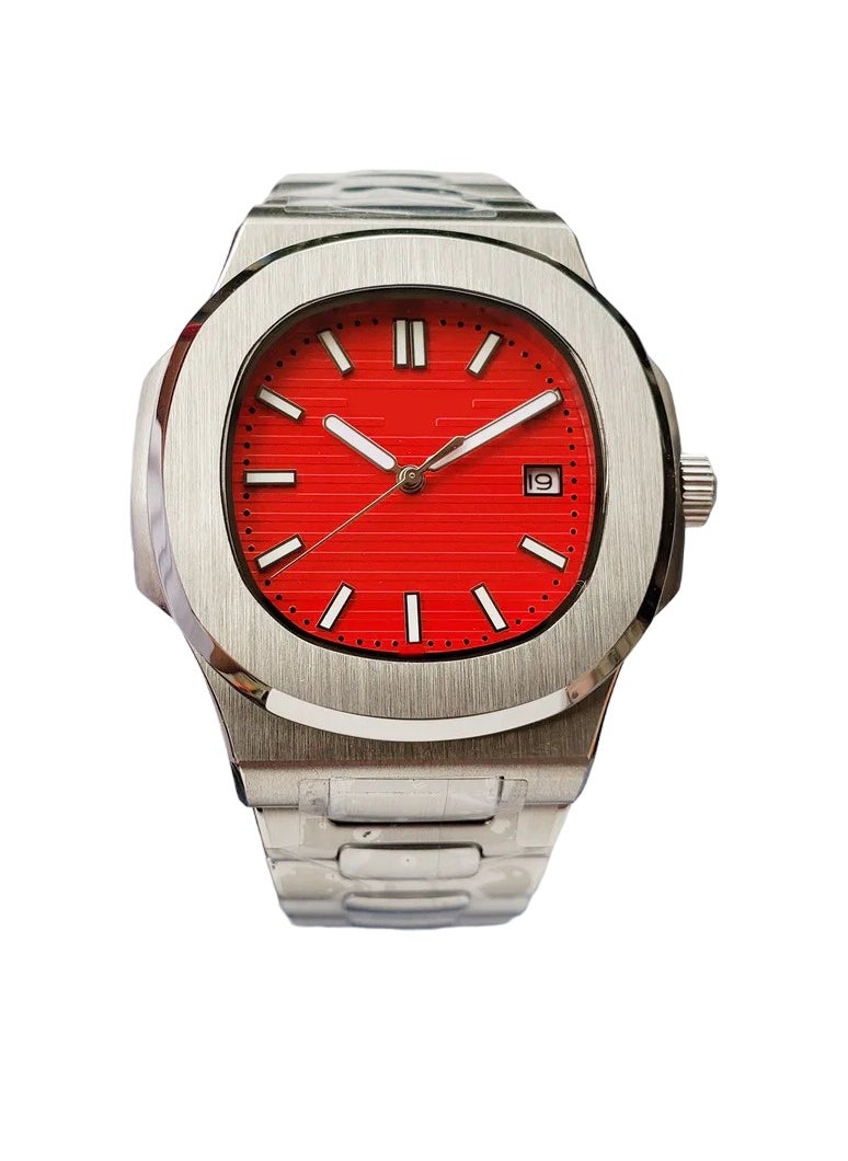 AROAQ Men Mechanical Wristwatch, Comfortable And Lightweight Automatic Men Watch, Spiral Gear Business Multifunctional Timepiece, Elegant Design Durable Wrist Watch, (1pc, Red)  - Image 1