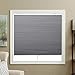 SBARTAR Cordless Cellular Shades Blackout Honeycomb Blinds Fabric Window Shades 35" W x 64" H, Cool Silver(Blackout) - Image 2