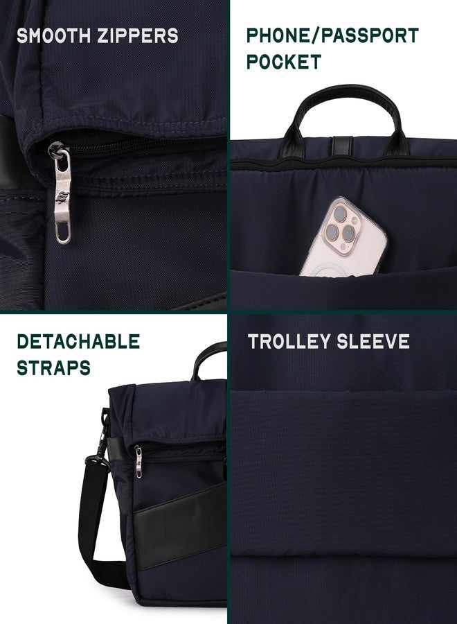 THE ASSEMBLY Assembly Oblique 15.6-inch Laptop Messenger Bag for Men & Women, Professional Office & Travel Shoulder Bag with Organiser, Passport Pocket and Trolley Sleeve - Navy Blue - Image 2