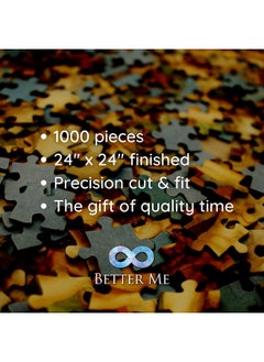 Better Me Funky Felines Square 1000 Piece Puzzle - Funny & Colorful Cat Puzzles For Adults 1000 Piece, Unusual Trippy Smiling Kitty Cats Puzzle  - Image 1