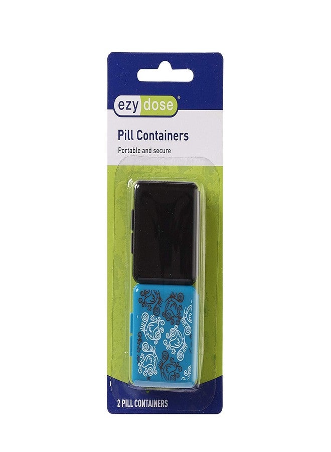 Ezy Dose Daily Travel Pocket Pharmacy Pill Organizer, Vitamin and Medicine Box, Snap-Shut Compartments, Color and Designs May Vary - Image 1